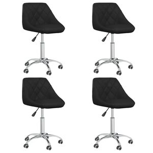 vidaXL Chaises pivotantes &agrave; manger lot de 4 Noir Similicuir