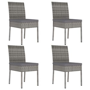vidaXL Chaises &agrave; manger de jardin lot de 4 R&eacute;sine tress&eacute;e Gris