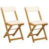 vidaXL Chaises de bistrot d'ext&eacute;rieur 2 pcs Cr&egrave;me blanc
