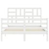 vidaXL Cadre de lit sans matelas blanc 140x200 cm bois massif