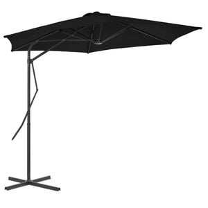 vidaXL Parasol de jardin avec m&acirc;t en acier noir 300x230 cm