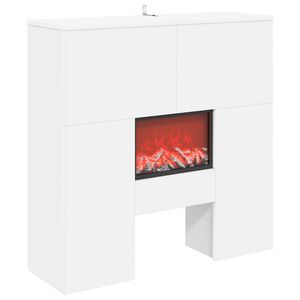 vidaXL Chemin&eacute;e &eacute;lectrique Blanc 75 x 24,5 x 75 cm Bois d'ing&eacute;nierie