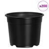 vidaXL Pot &agrave; fleurs 200 pcs Noir &Oslash; 15 x 12,5 cm Plastique