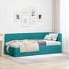 vidaXL Cadre de lit d'angle Turquoise 90 cm x 190 cm Velours