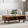 vidaXL Table d'appoint avec roues Bois ancien 90 x 50 x 30 cm