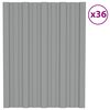 vidaXL Panneau de toiture 36 pcs Gris 60 x 45 cm Acier galvanis&eacute;
