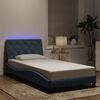 vidaXL Cadre de lit avec LED sans matelas gris fonc&eacute; 100x200cm velours
