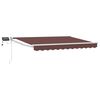 vidaXL Store r&eacute;tractable manuel avec LEDs Marron et blanc 3,5 x 2 m