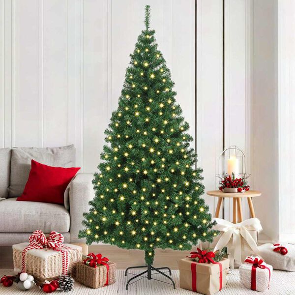 vidaXL Sapin de No&euml;l artificiel Vert 180 cm PVC, Acier et Plastique
