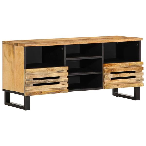 vidaXL Meuble TV 100x34x46 cm bois massif de manguier brut