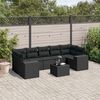vidaXL Salon de jardin 8 pcs avec coussins noir r&eacute;sine tress&eacute;e