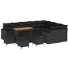 vidaXL Ensemble de canap&eacute; de jardin 13 pcs Noir polyrotin