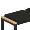 vidaXL Coussin de banc 4 pc Tissu Sherpa Noir Profondeur 35 cm