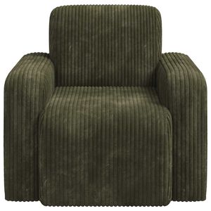 vidaXL Fauteuil Vert velours c&ocirc;tel&eacute;