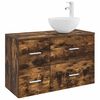 vidaXL Ensemble de mobilier de salle de bain 2 pcs Ch&ecirc;ne fum&eacute;