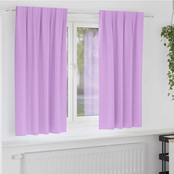 vidaXL Rideaux occultants avec anneaux 2 pcs Violet 175 x 140 cm