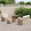 vidaXL Ensemble de canap&eacute; de jardin 8 pcs Beige Poly rotin