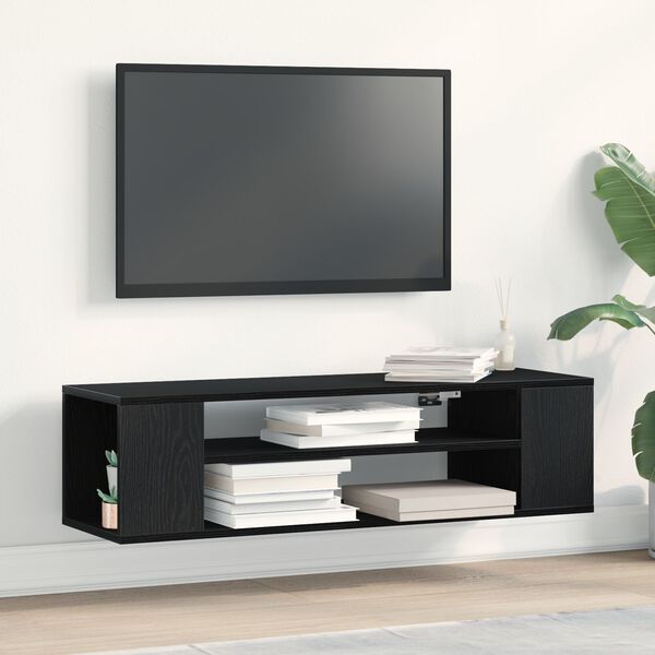 vidaXL Meuble TV Chêne noir 100 x 30 x 26,5 cm Bois d'ingénierie