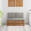 vidaXL 2 Pi&egrave;ce Sofa de milieu ext&eacute;rieur Bois d'Acacia Massif Naturel