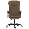 vidaXL Fauteuil inclinable de bureau Marron Tissu