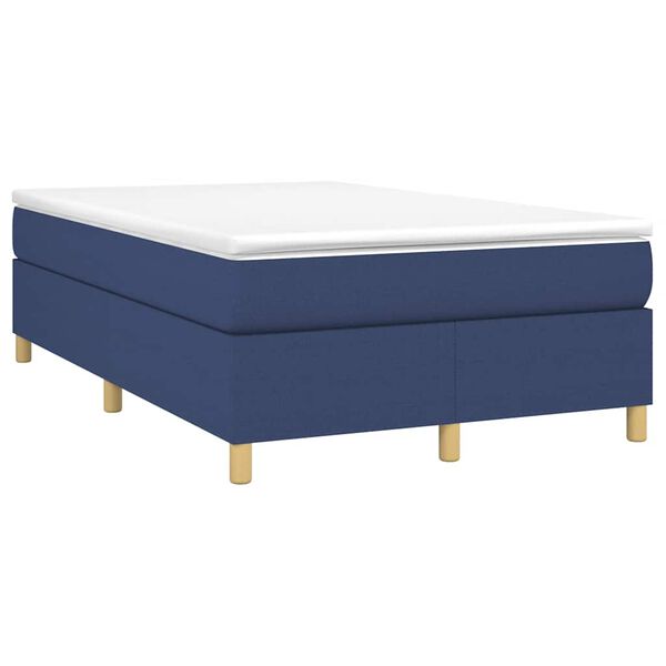 vidaXL Sommier &agrave; lattes de lit avec matelas bleu 120x190 cm tissu