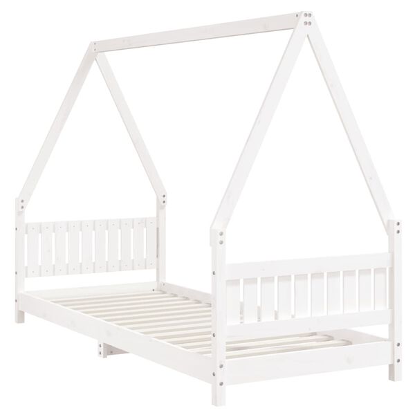 vidaXL Cadre de lit pour enfants blanc 80x200 cm bois de pin massif