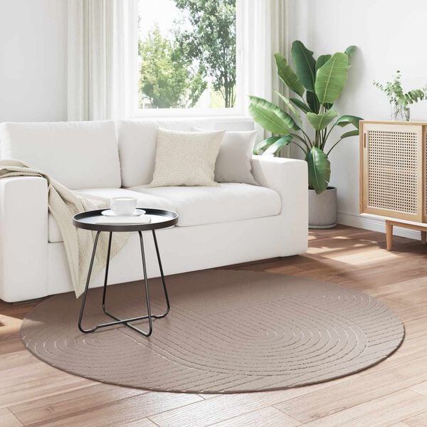 vidaXL Tapis de surface Rond Beige &Oslash; 120 CM