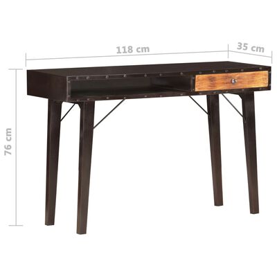 vidaXL Table console 118x35x76 cm Bois de récupération massif