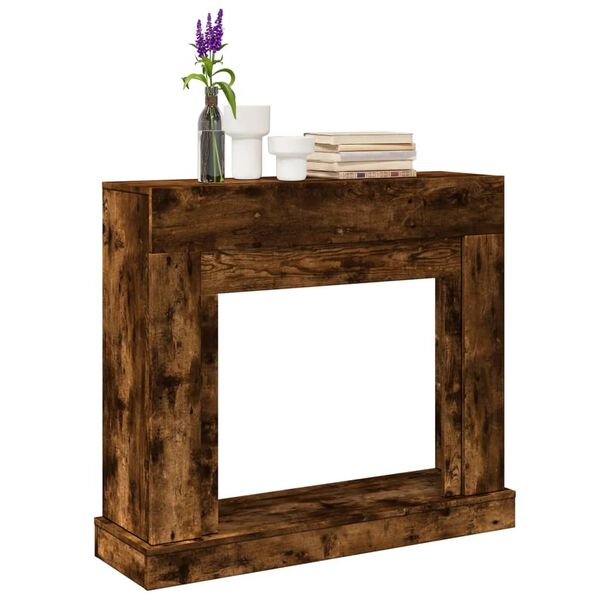 VidaXL Cadre de chemin&eacute;e ch&ecirc;ne fum&eacute; 100x30x87,5 cm bois d'ing&eacute;nierie