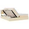 vidaXL Lit de Rangement Cr&egrave;me 200 x 200 cm Cuir synth&eacute;tique