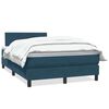 vidaXL Sommier &agrave; lattes de lit et matelas bleu fonc&eacute; 120x210cm velours