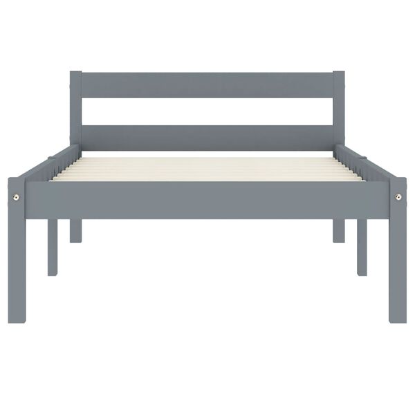 vidaXL Cadre de lit sans matelas gris bois massif de pin 100x200 cm