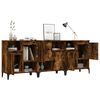 vidaXL Buffets 3 pcs ch&ecirc;ne fum&eacute; 60x35x70 cm bois d'ing&eacute;nierie