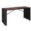 vidaXL Ensemble de bar d'ext&eacute;rieur 9 pcs R&eacute;sine tress&eacute;e et acacia Noir