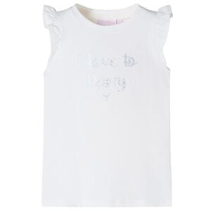 vidaXL T-shirt enfants avec manches &agrave; volants blanc 104