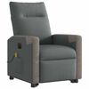 vidaXL Fauteuil inclinable de massage &eacute;lectrique Gris fonc&eacute; Tissu