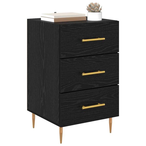 vidaXL Cabinet de chevet Ch&ecirc;ne noir 40 x 40 x 66 cm Bois d'ing&eacute;nierie