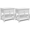 vidaXL Table de chevet 2 pcs Bois Blanc