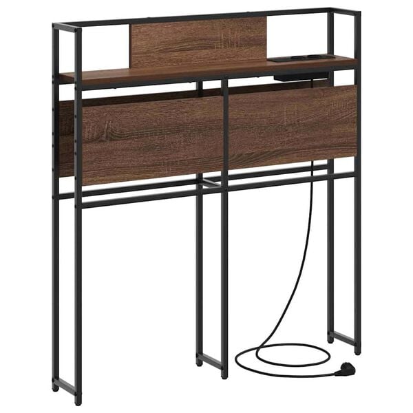 vidaXL T&ecirc;te de lit de rangement Ch&ecirc;ne marron 75 cm Bois d'ing&eacute;nierie