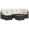 vidaXL Ensemble de canap&eacute; de jardin avec coussin 7 pcs Noir Poly rotin