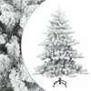 vidaXL Sapin de No&euml;l artificiel &agrave; branches pliantes, duveteux de neige