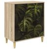 vidaXL Commode ELBURG Impression de feuille de palmier Sonoma