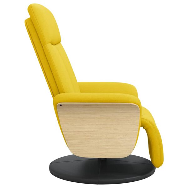 vidaXL Fauteuil inclinable avec repose-pieds jaune clair tissu