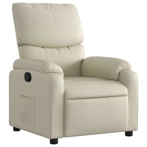 vidaXL Fauteuil inclinable Cr&egrave;me Similicuir