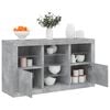 vidaXL Buffet avec lumières LED gris béton 123x37x67 cm