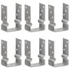 vidaXL Piquets de cl&ocirc;ture 6 pcs Argent&eacute; 9x6x15 cm Acier galvanis&eacute;