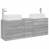 vidaXL Ensemble d'armoire de salle de bain 3 pc Sonoma gris