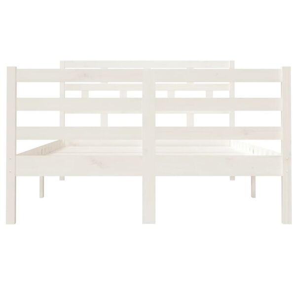 vidaXL Cadre de lit sans matelas blanc bois massif
