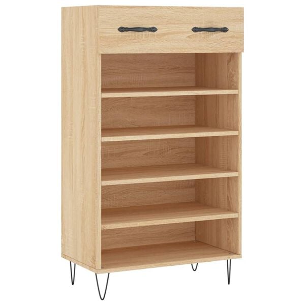 vidaXL Armoire &agrave; chaussures ch&ecirc;ne sonoma 60x35x105cm bois d'ing&eacute;nierie