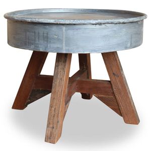 vidaXL Table basse bois de r&eacute;cup&eacute;ration m&eacute;lang&eacute; 60x45 cm argent&eacute;
